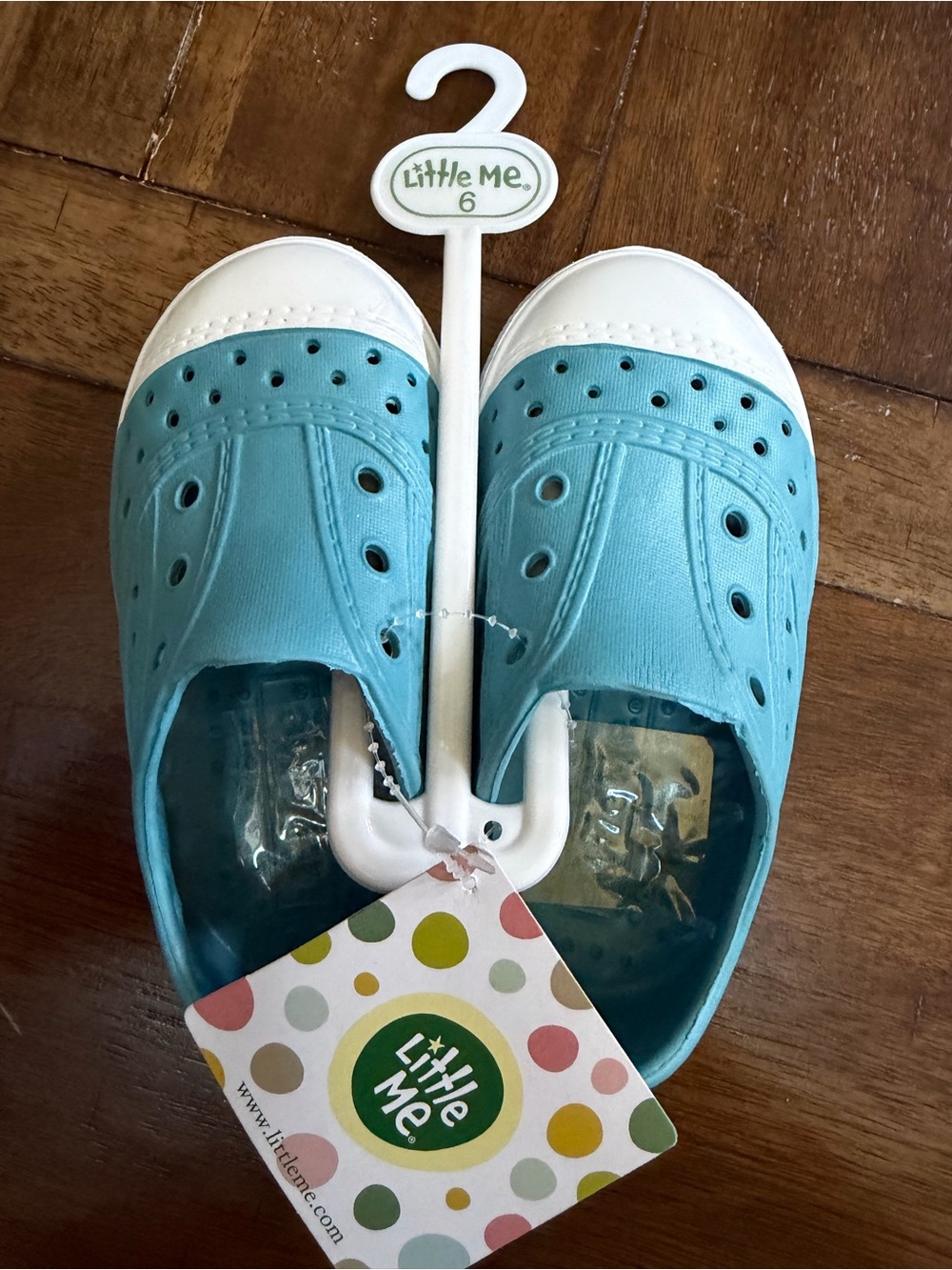 NWT Little Me Kids' Aqua Blue Slip-Ons Size 6